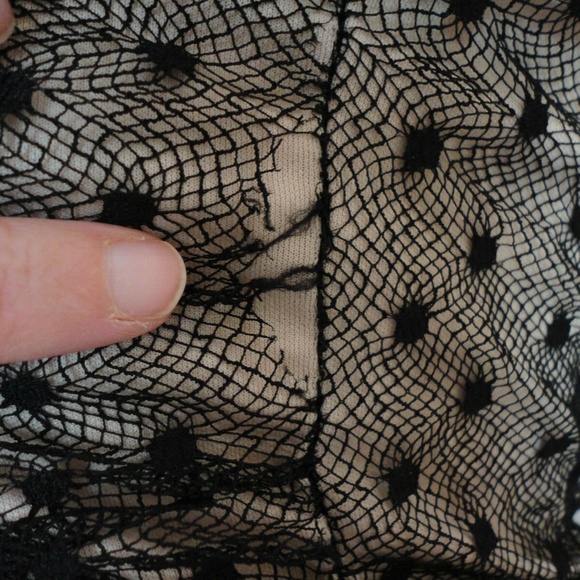 Vintage Lace black nude Strapless Dress Shirt Top - Picture 7 of 7